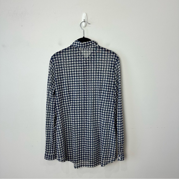 Cabi plaid button down shirt blue white - Picture 2 of 5
